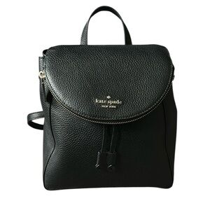 Kate Spade Black Pebble Leather Backpack